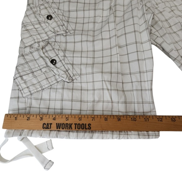 Marc Ecko Cargo Shorts 38 Men Cut Sew Plaid White Tan Cotton Surfer Skater 12" - Picture 6 of 12